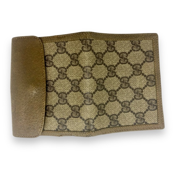 Vintage Gucci Leather/Vinyl Bifold Brown Wallet GG Gold Hardware GG Monogram Web - Picture 8 of 17